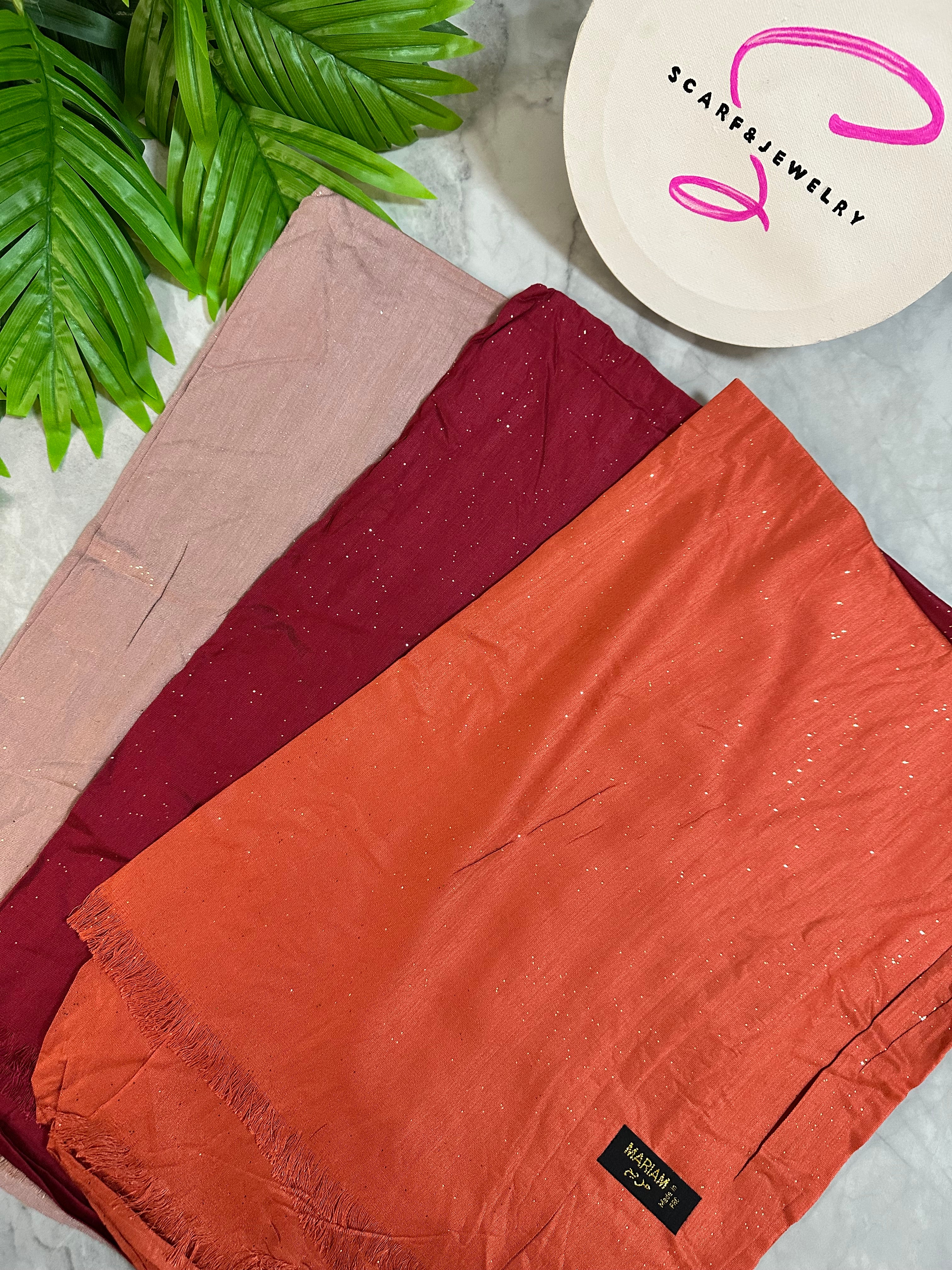 Cotton scarf with gilter