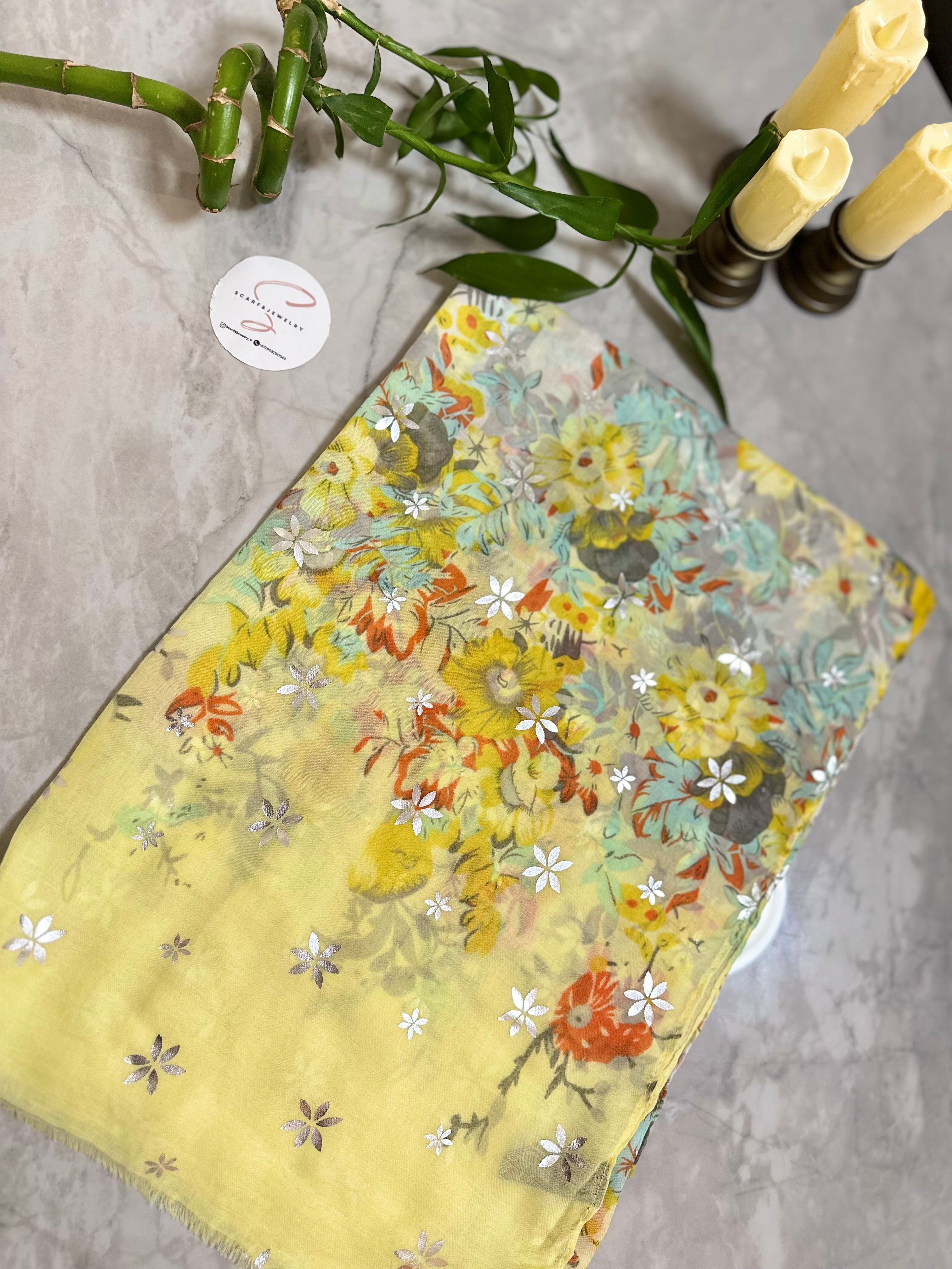 Blush Floral Shine Scarf