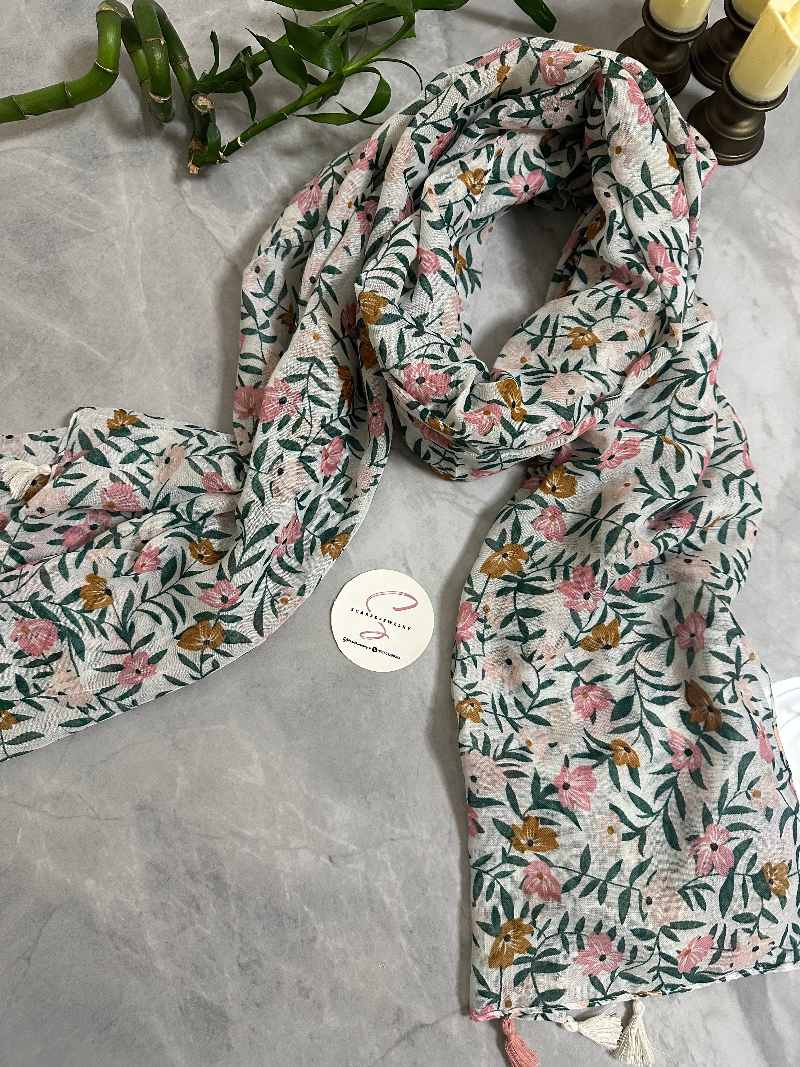 Small flowers spring scarf