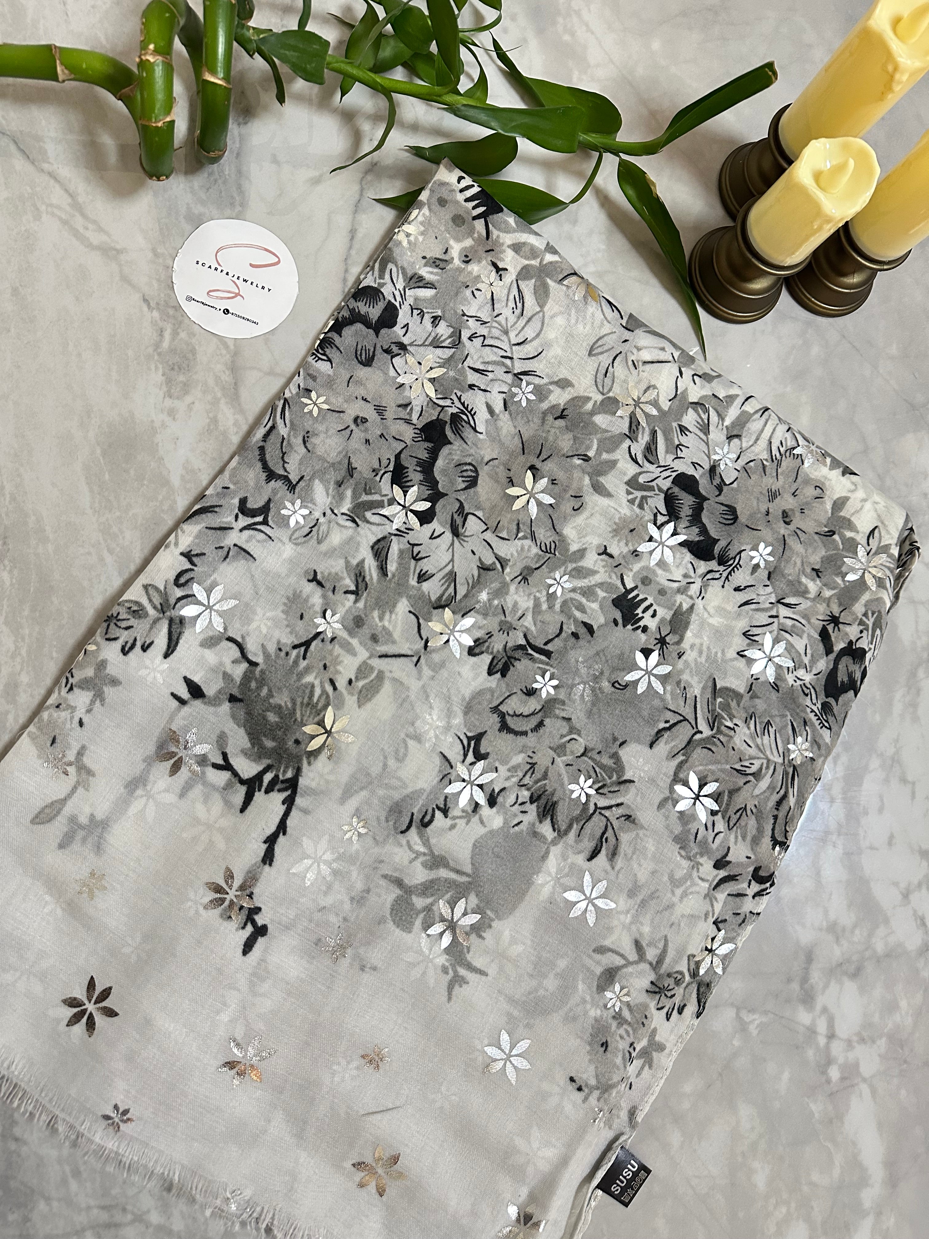 Blush Floral Shine Scarf