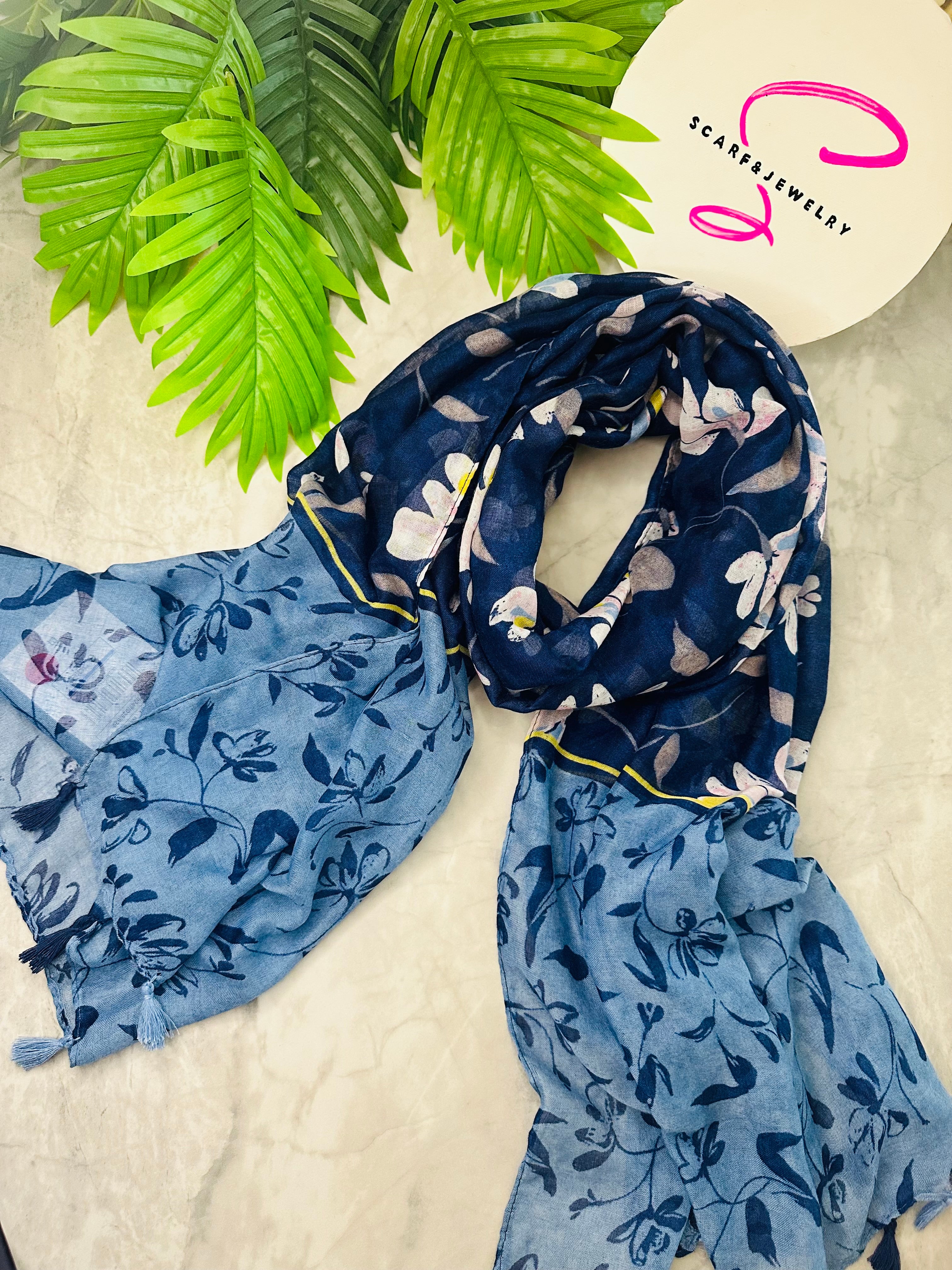 Blue flowers scarf