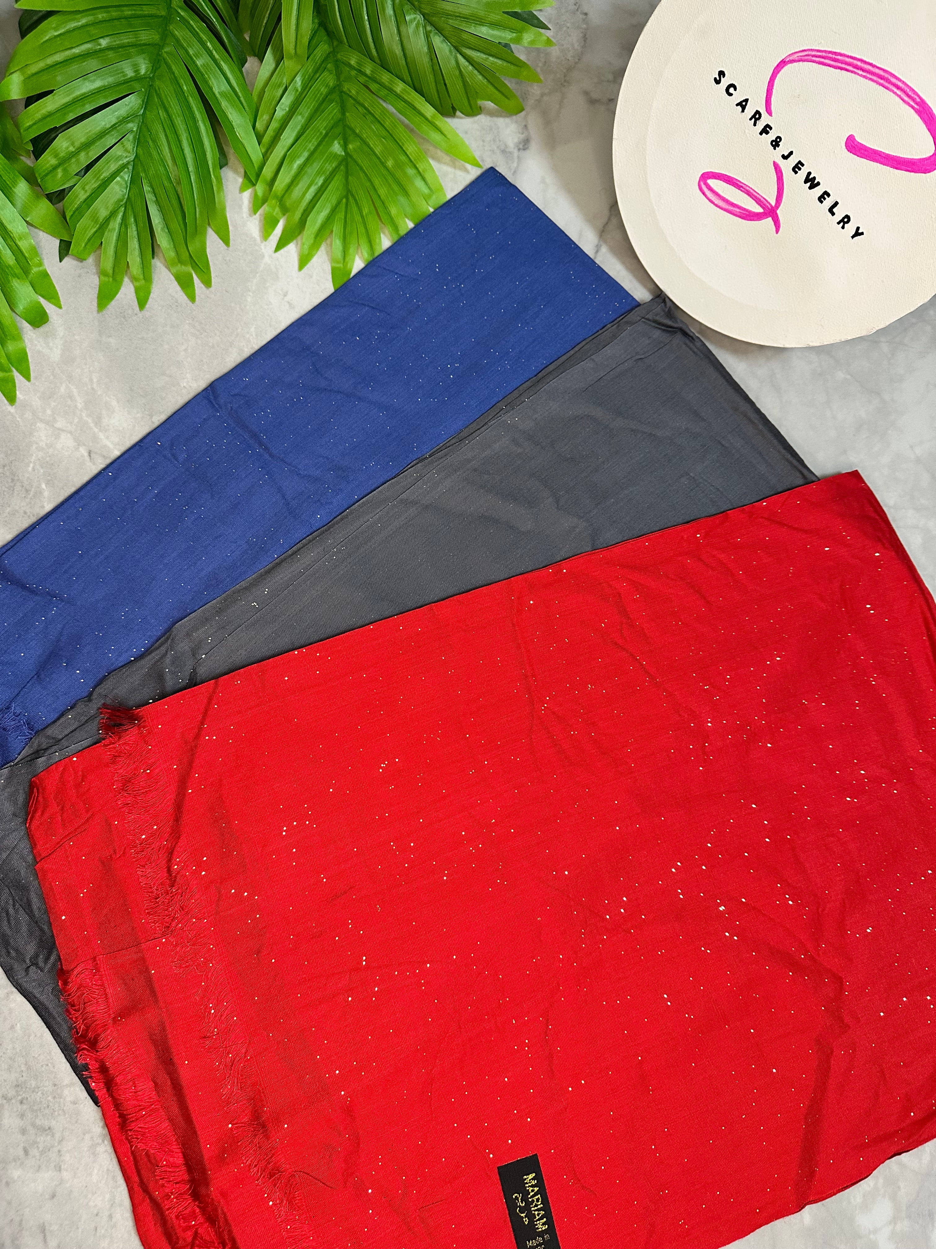 Cotton scarf with gilter