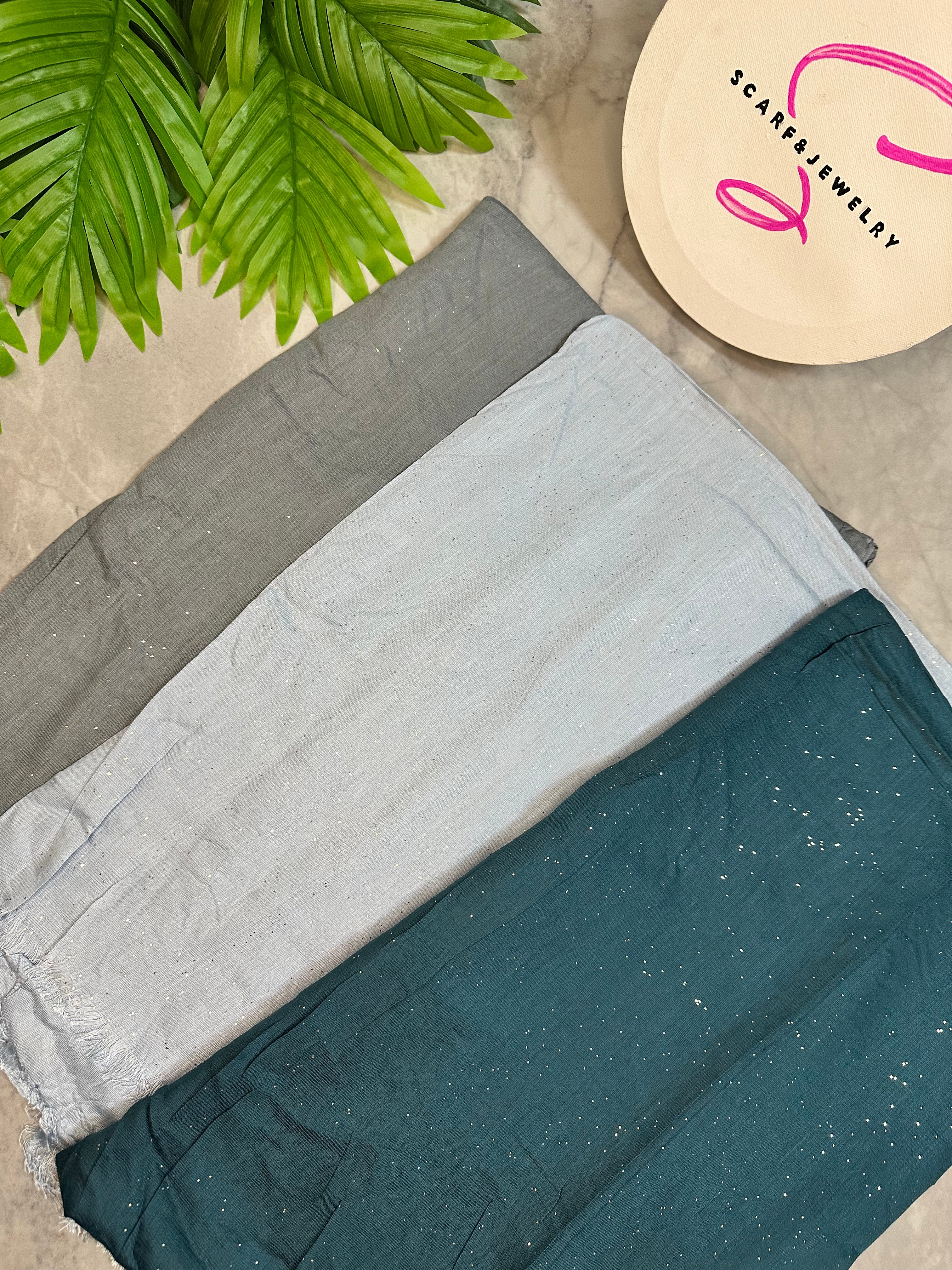 Cotton scarf with gilter