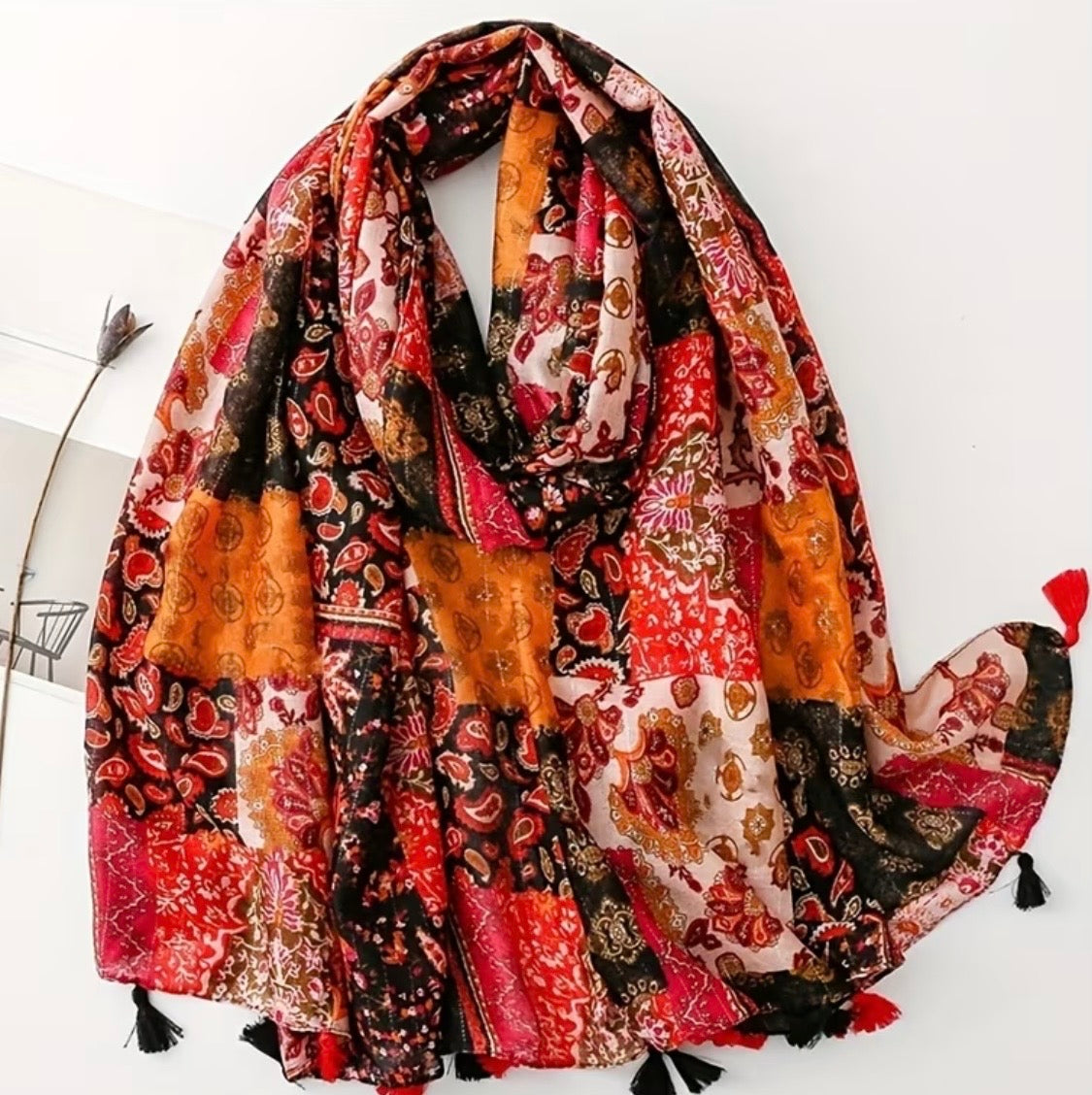 Bohemian scarf style