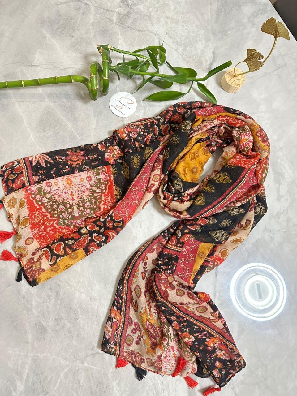 Bohemian scarf style