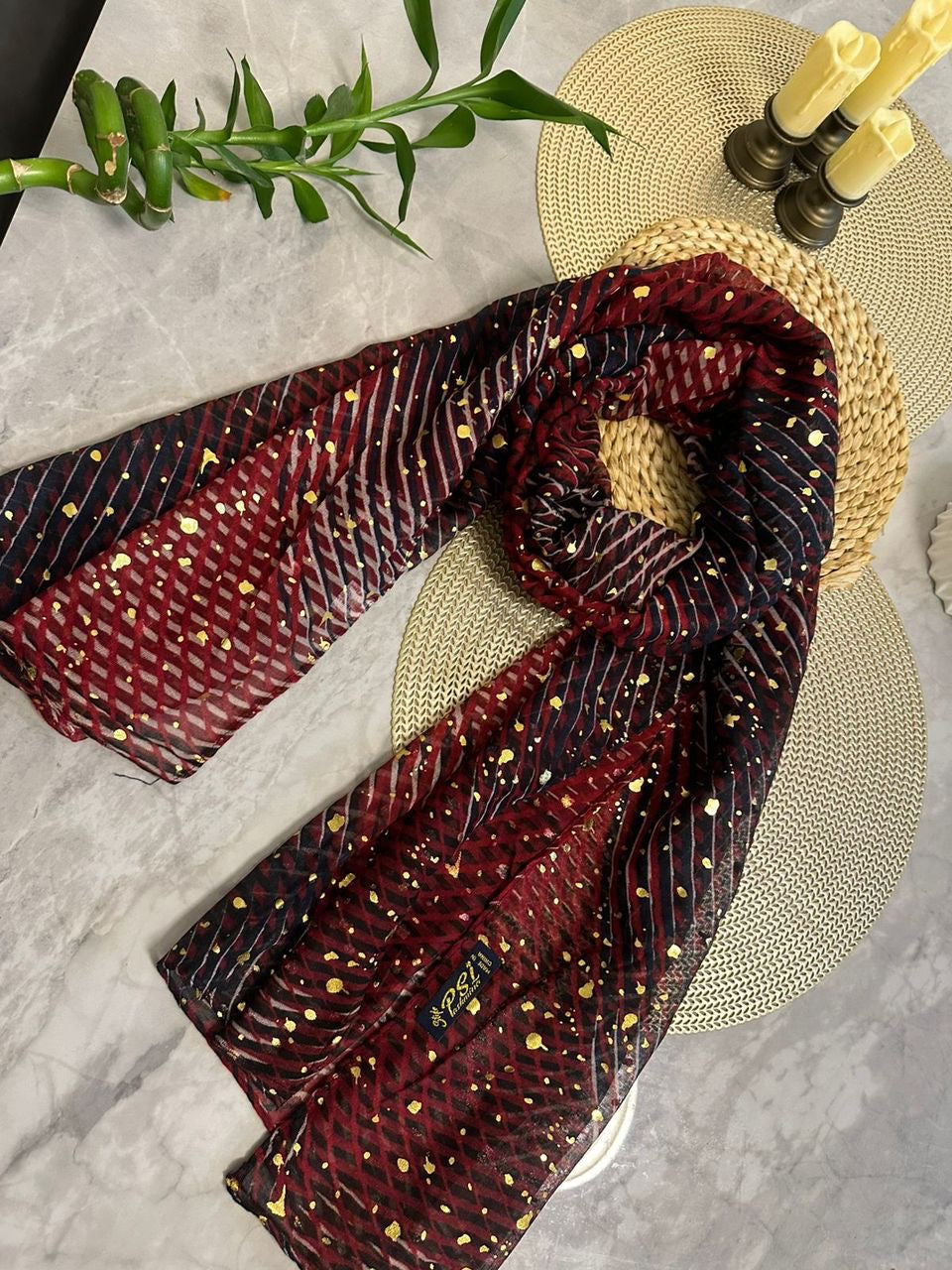 Golden Lattice Scarf Collection