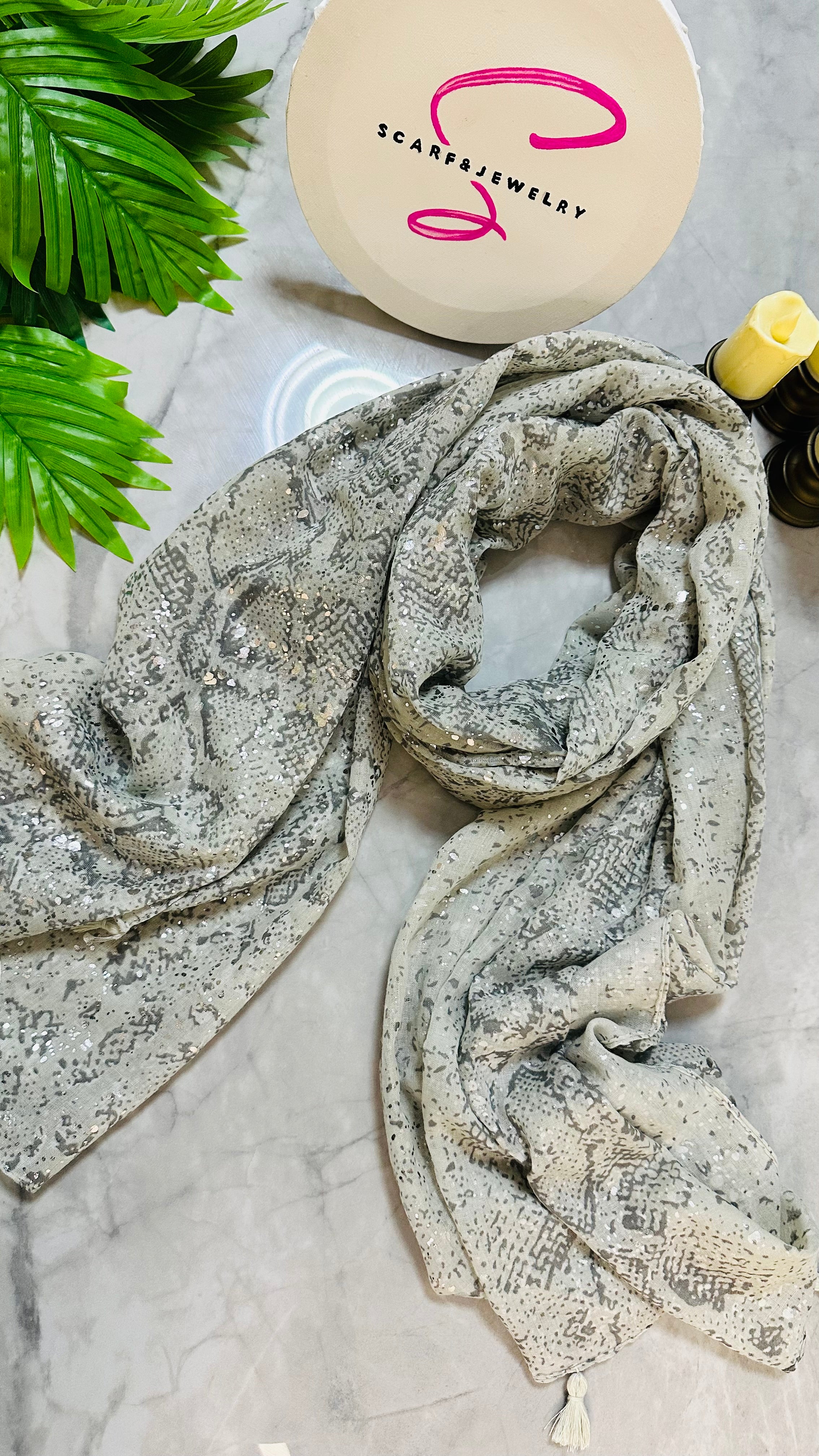 Snake print scarf