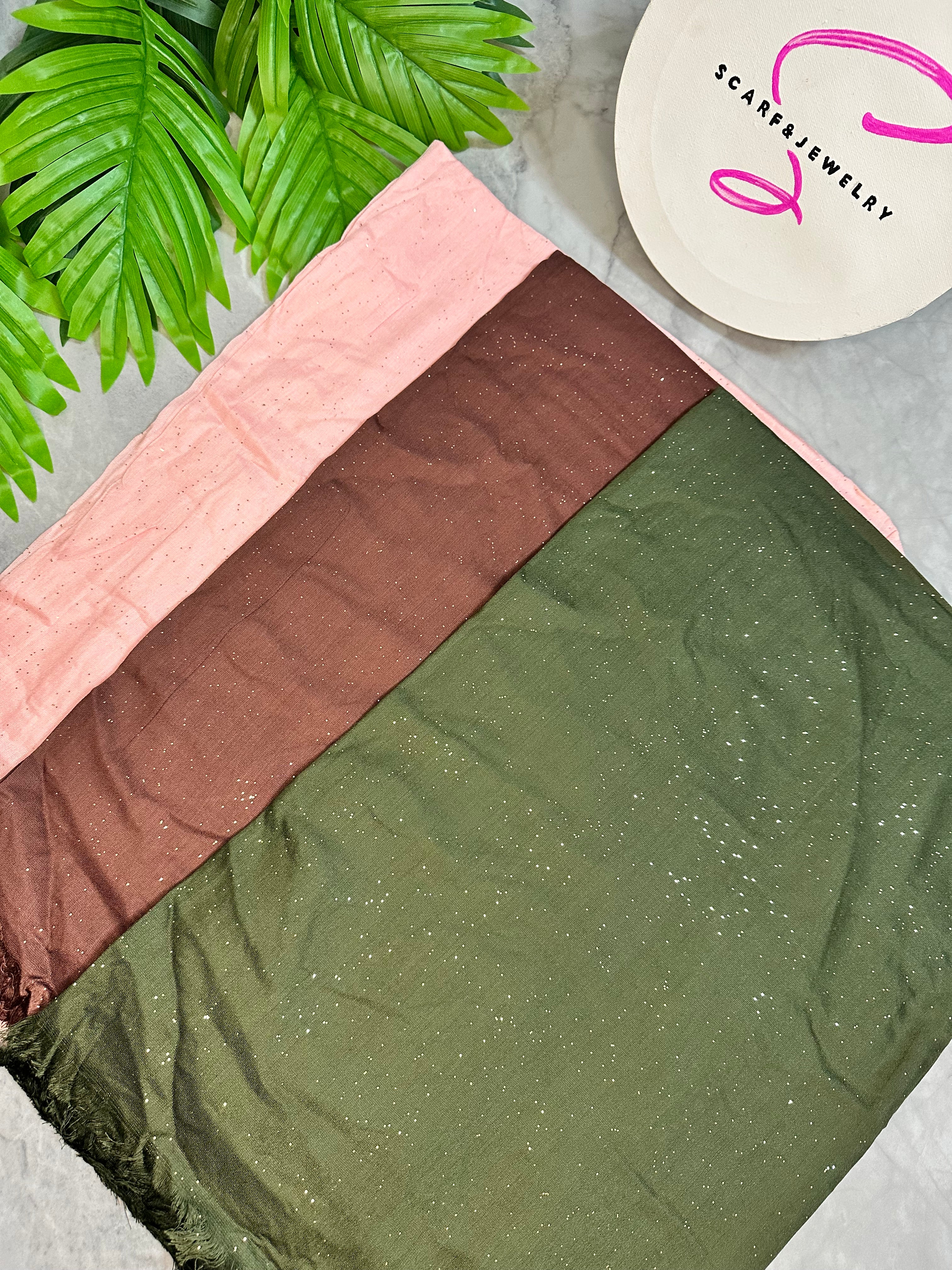 Cotton scarf with gilter