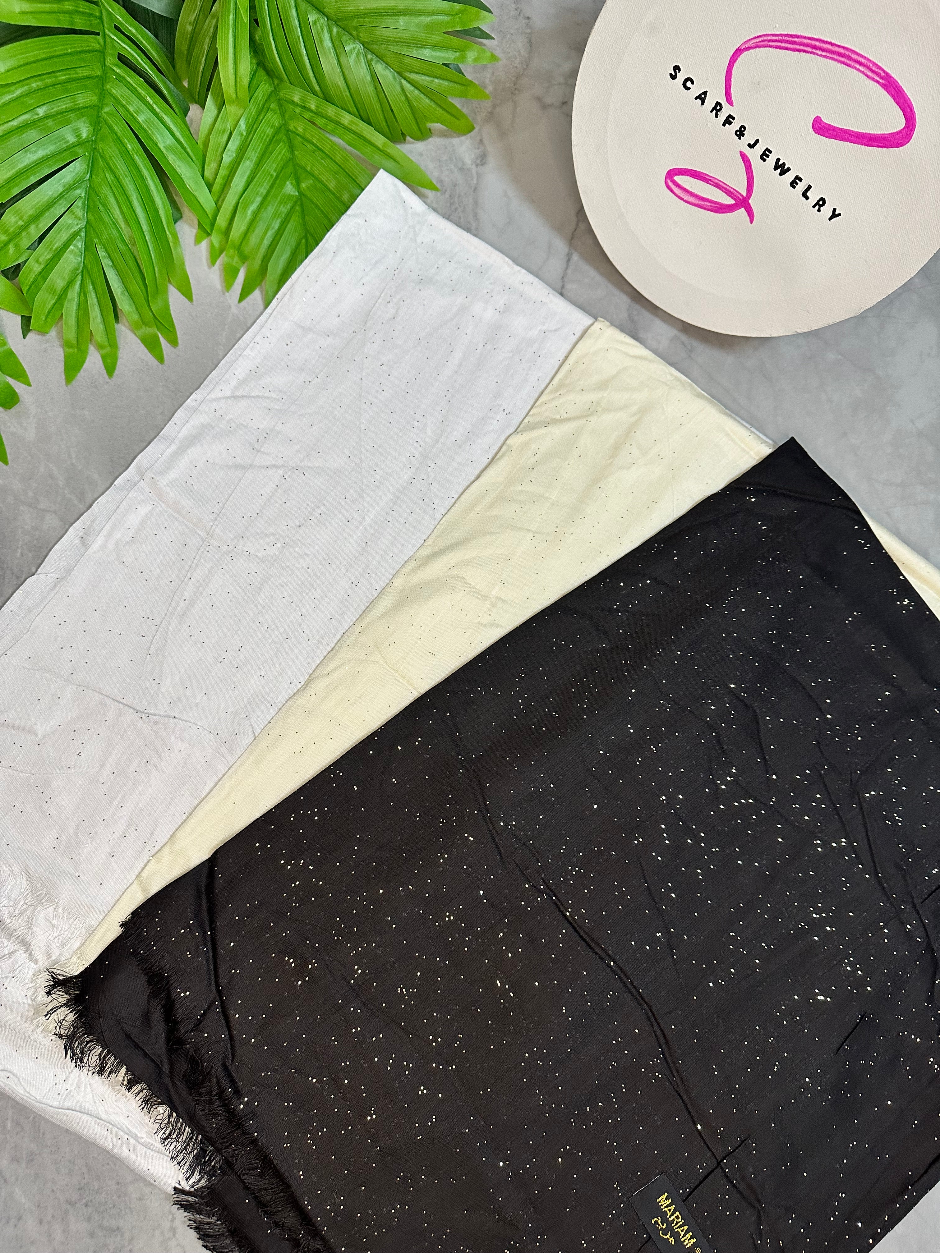 Cotton scarf with gilter