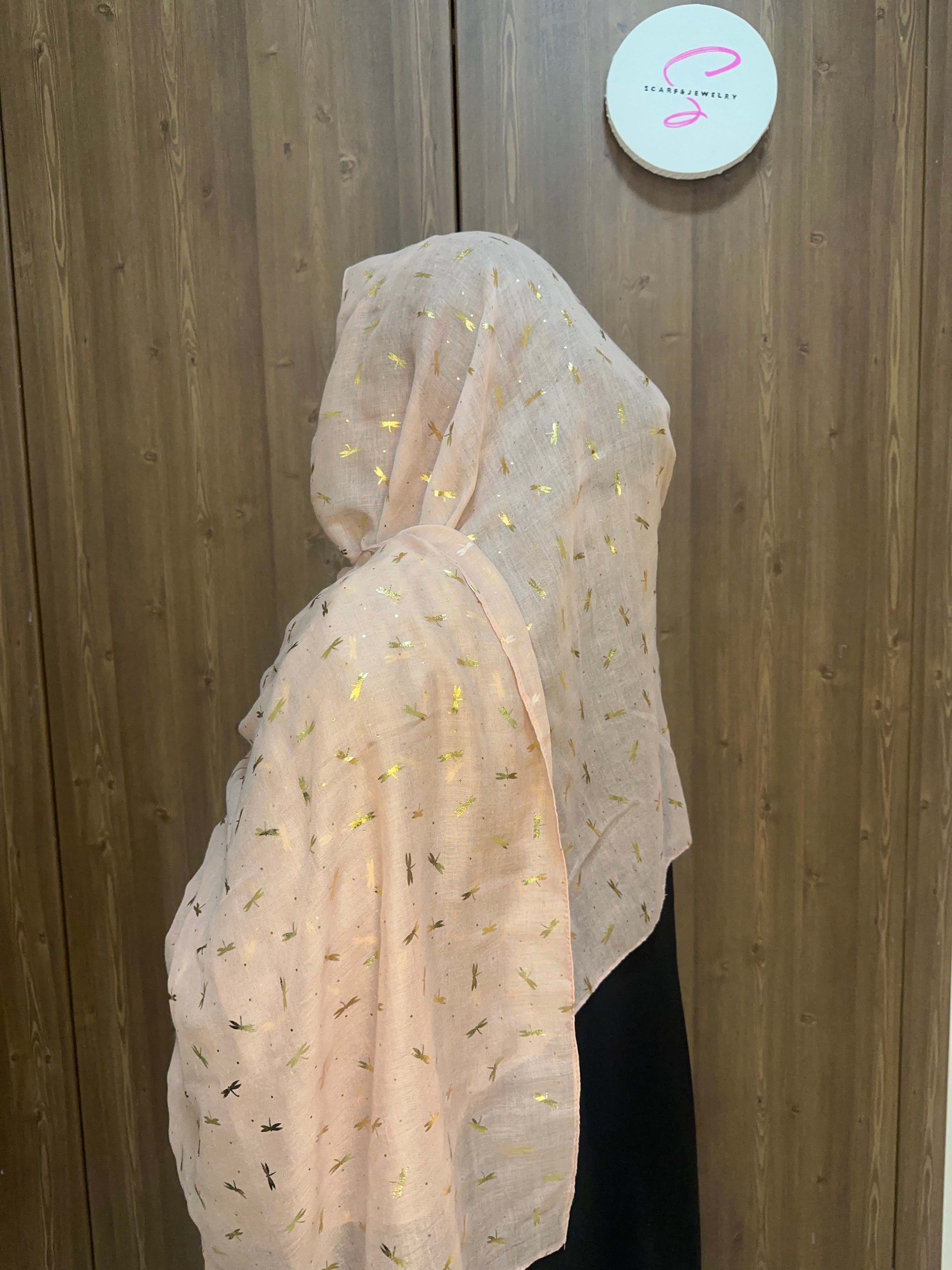 Foil Dragonfly Print Scarf For Daily Life For Outdoor And Traveling